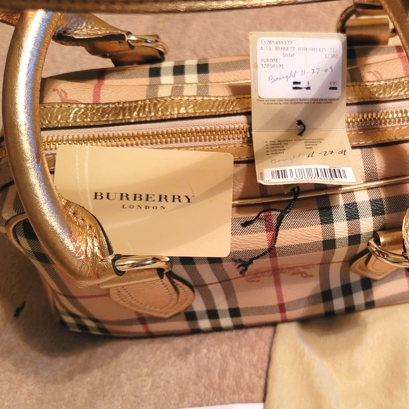 Burberry Prorsum Bennett Gold Coated Canvas Satchel/Boston Bag - Picture 14 of 16